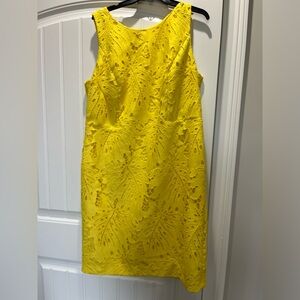 Talbots RSVP yellow eyelet sheath dress 14w